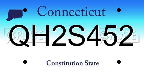 QH2S452 Connecticut License Plate