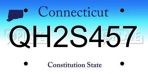 QH2S457 Connecticut License Plate