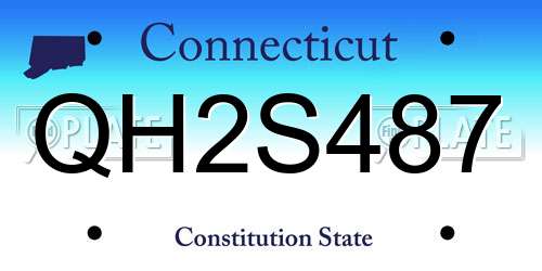 QH2S487 Connecticut License Plate