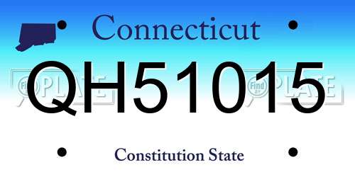 QH51015 Connecticut License Plate
