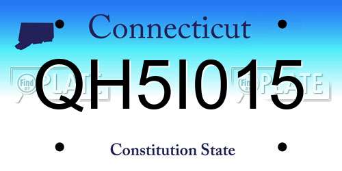 QH5I015 Connecticut License Plate