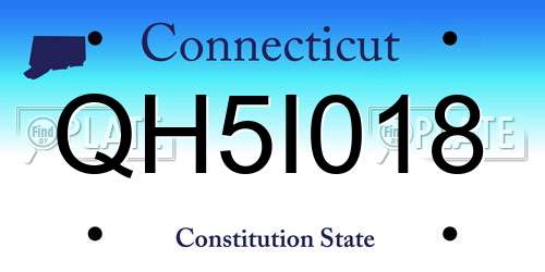 QH5I018 Connecticut License Plate