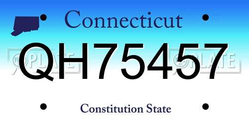 QH75457 Connecticut License Plate