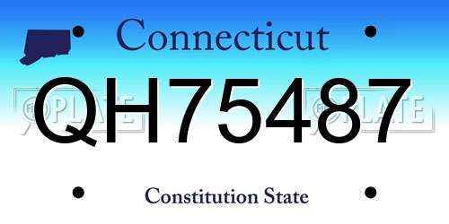 QH75487 Connecticut License Plate