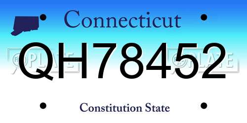 QH78452 Connecticut License Plate