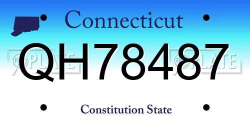 QH78487 Connecticut License Plate