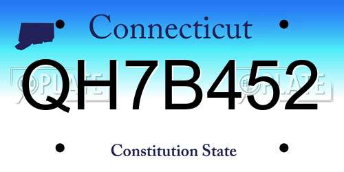 QH7B452 Connecticut License Plate