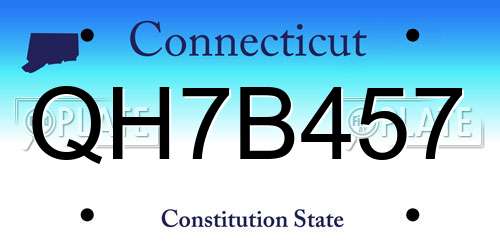 QH7B457 Connecticut License Plate