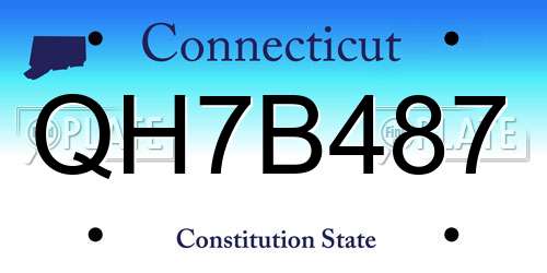 QH7B487 Connecticut License Plate