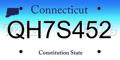 QH7S452 Connecticut License Plate