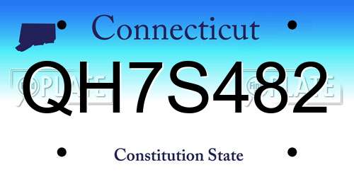 QH7S482 Connecticut License Plate