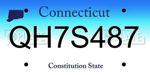 QH7S487 Connecticut License Plate
