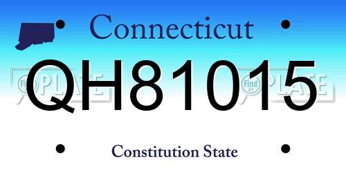 QH81015 Connecticut License Plate
