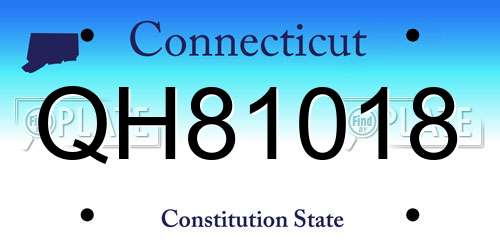 QH81018 Connecticut License Plate