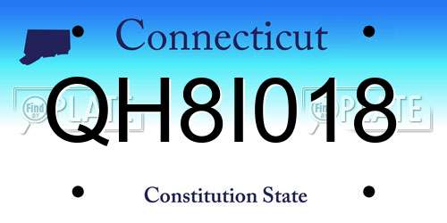 QH8I018 Connecticut License Plate