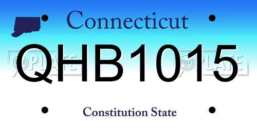QHB1015 Connecticut License Plate
