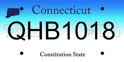 QHB1018 Connecticut License Plate
