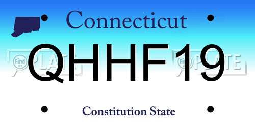 QHHF19 Connecticut License Plate