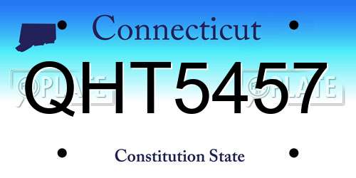 QHT5457 Connecticut License Plate