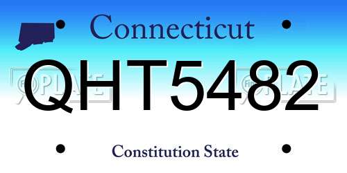 QHT5482 Connecticut License Plate
