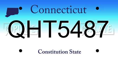 QHT5487 Connecticut License Plate
