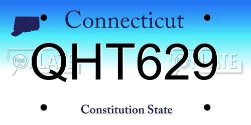QHT629 Connecticut License Plate