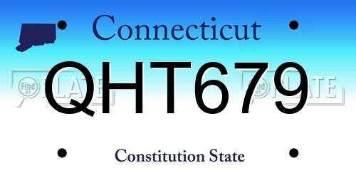 QHT679 Connecticut License Plate