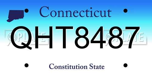 QHT8487 Connecticut License Plate