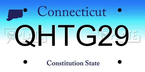 QHTG29 Connecticut License Plate