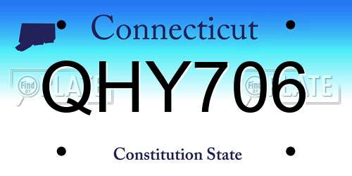 QHY706 Connecticut License Plate