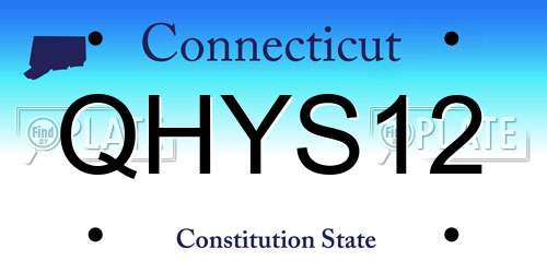 QHYS12 Connecticut License Plate
