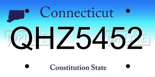 QHZ5452 Connecticut License Plate