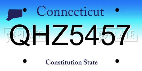 QHZ5457 Connecticut License Plate