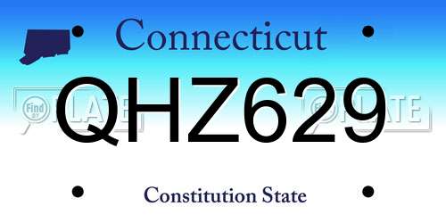 QHZ629 Connecticut License Plate
