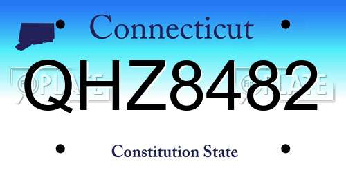 QHZ8482 Connecticut License Plate