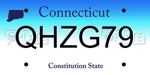 QHZG79 Connecticut License Plate