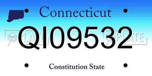 QI09532 Connecticut License Plate