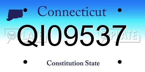 QI09537 Connecticut License Plate