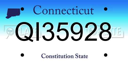 QI35928 Connecticut License Plate