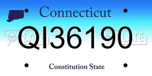 QI36190 Connecticut License Plate