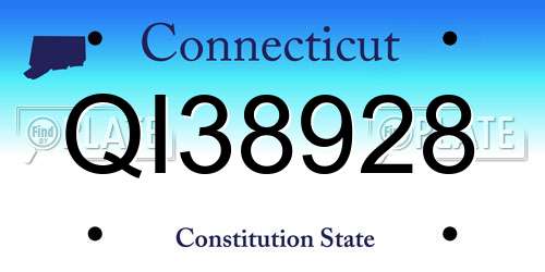 QI38928 Connecticut License Plate