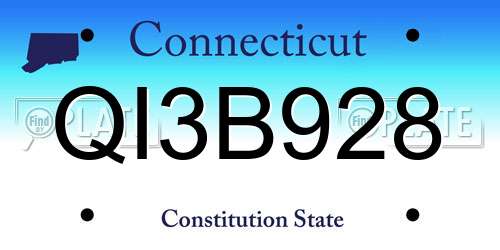 QI3B928 Connecticut License Plate