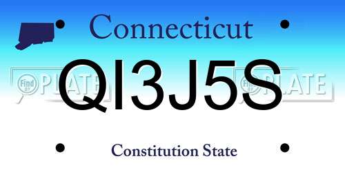 QI3J5S Connecticut License Plate