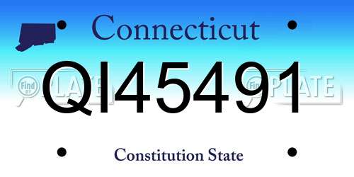 QI45491 Connecticut License Plate