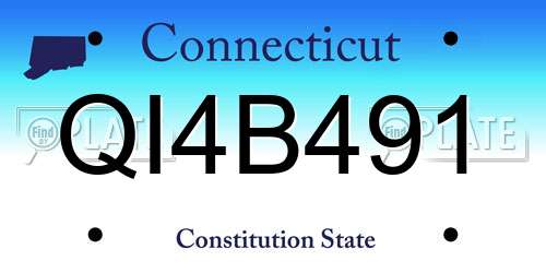 QI4B491 Connecticut License Plate