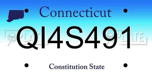 QI4S491 Connecticut License Plate