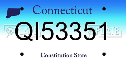 QI53351 Connecticut License Plate