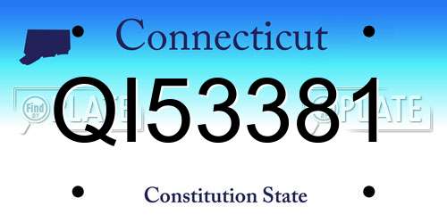 QI53381 Connecticut License Plate