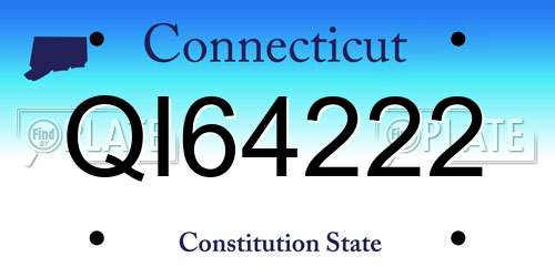 QI64222 Connecticut License Plate