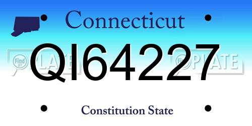 QI64227 Connecticut License Plate